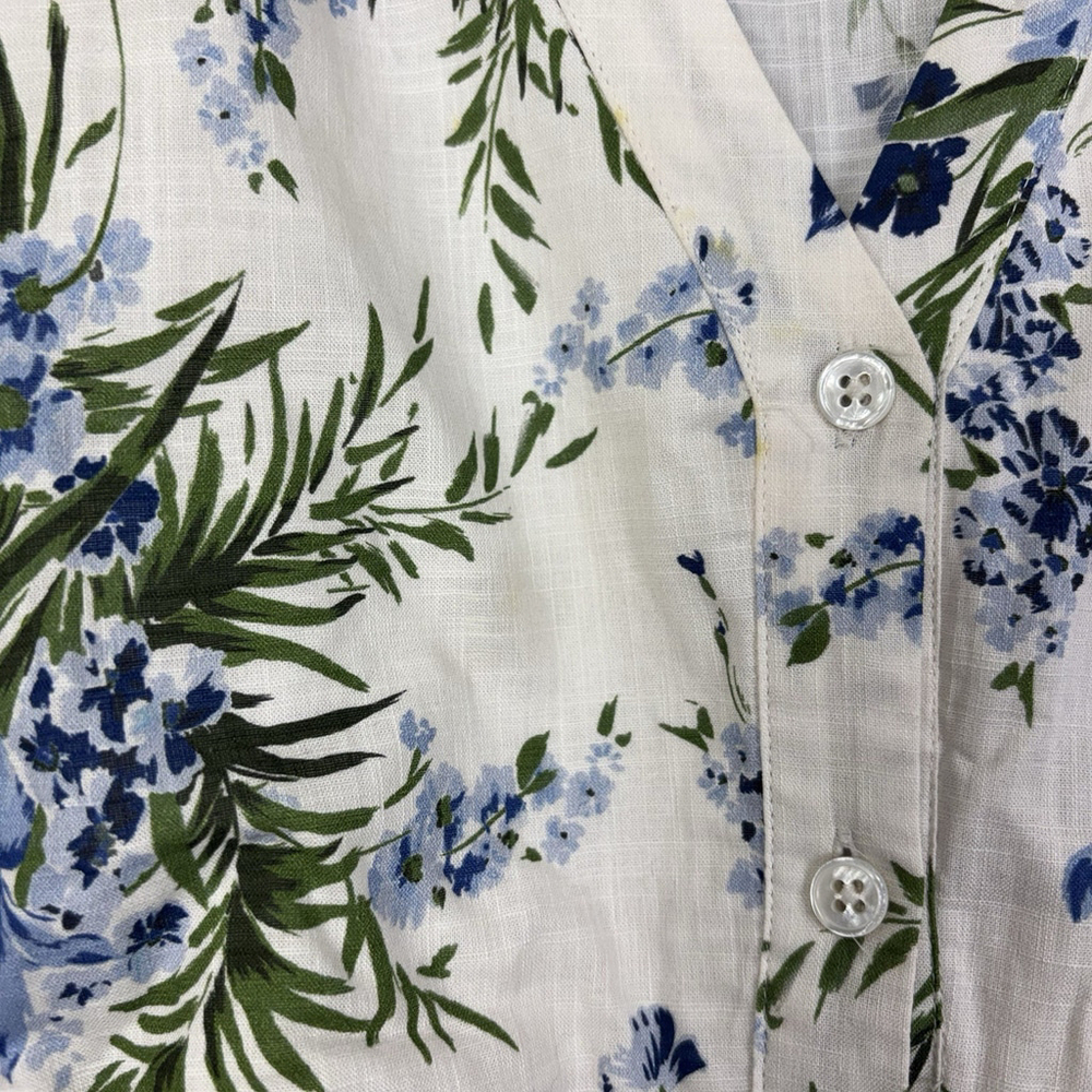 Veronica Beard Dewey Floral Cotton Gauze Dress v-Neck Belted tiered Mini Size 8 - Picture 8 of 8